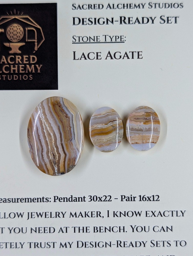 Oval Shape - Lace Agate - Design-Ready Set