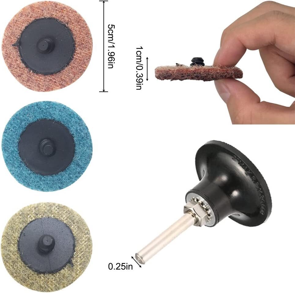 46PCS Roll Lock Sanding Discs 2Inch Quick Change Discs W/ Holder for Die Grinder