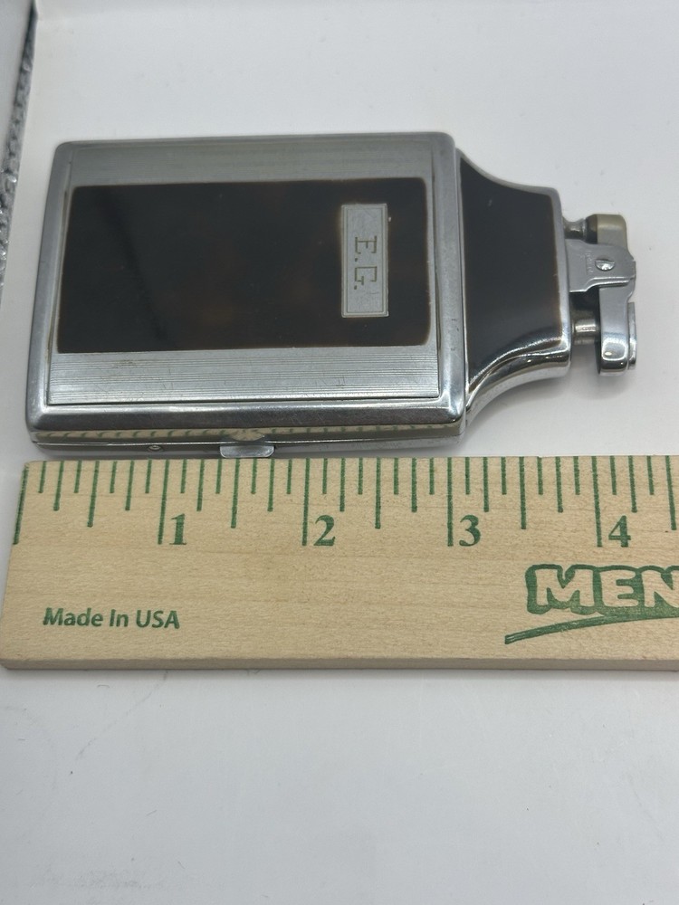 Vintage RONSON Mastercase Cigarette Lighter and Holder w/Original Box Untested.