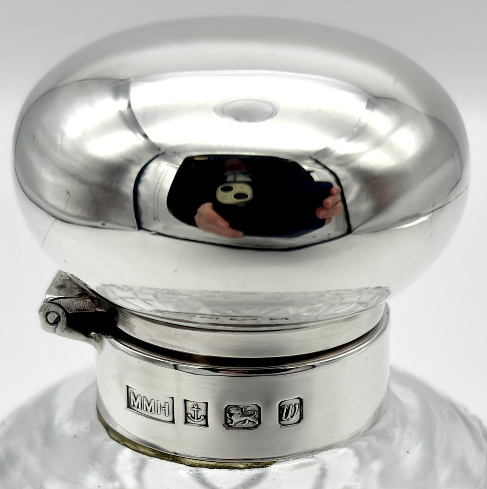Sterling Silver Mounted Globe Scent Bottle by MMH – 1996