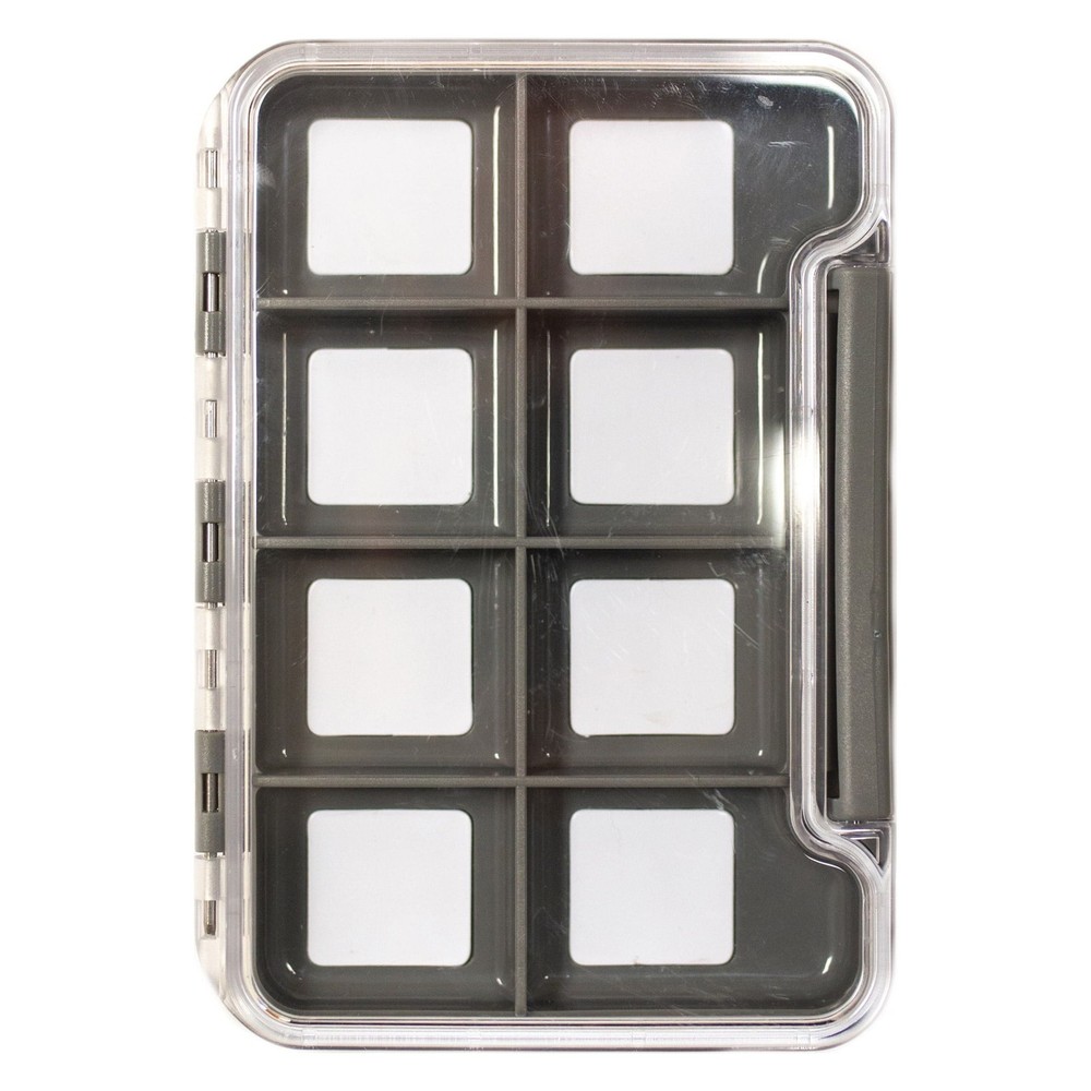 8-Compartment Magnetic Fly Box Clear Lid Compact Storage Organizer