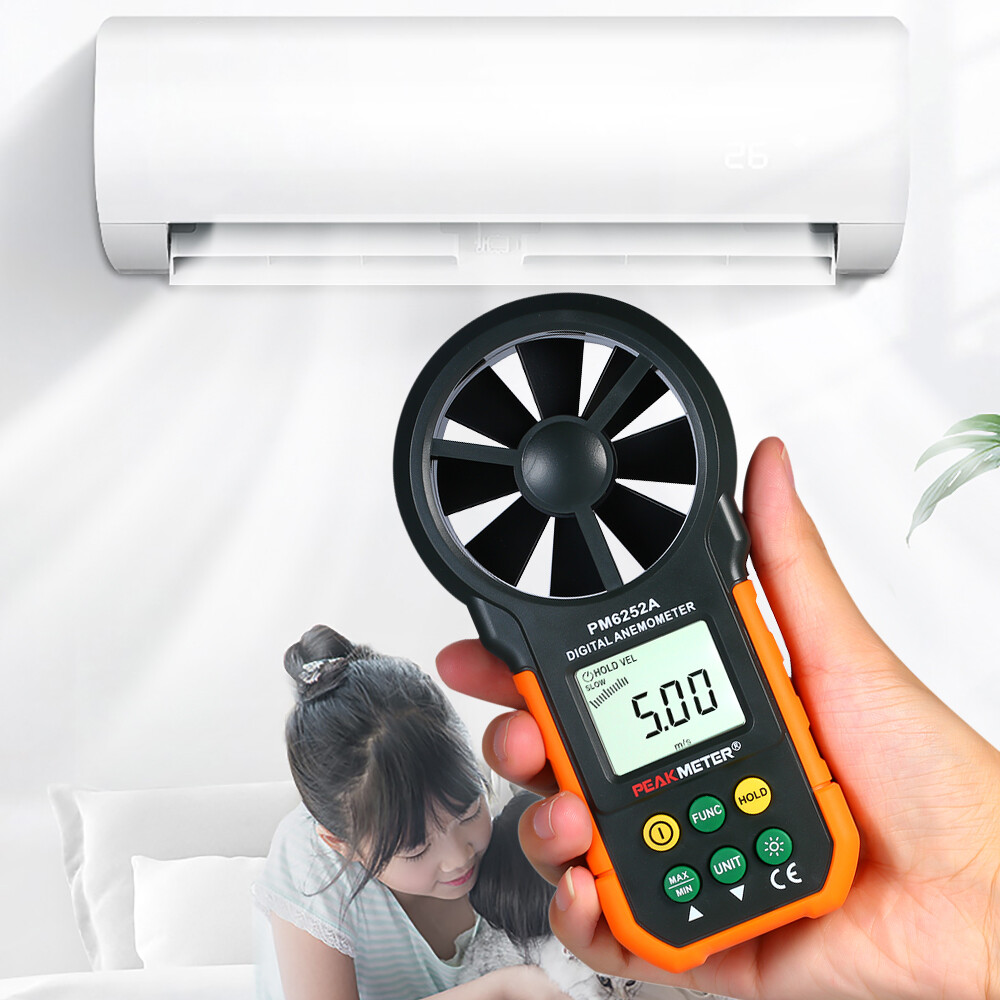 PEAKMETER Handheld Anemometer Portable Wind Speed Meter CFM Meter Wind O4B8
