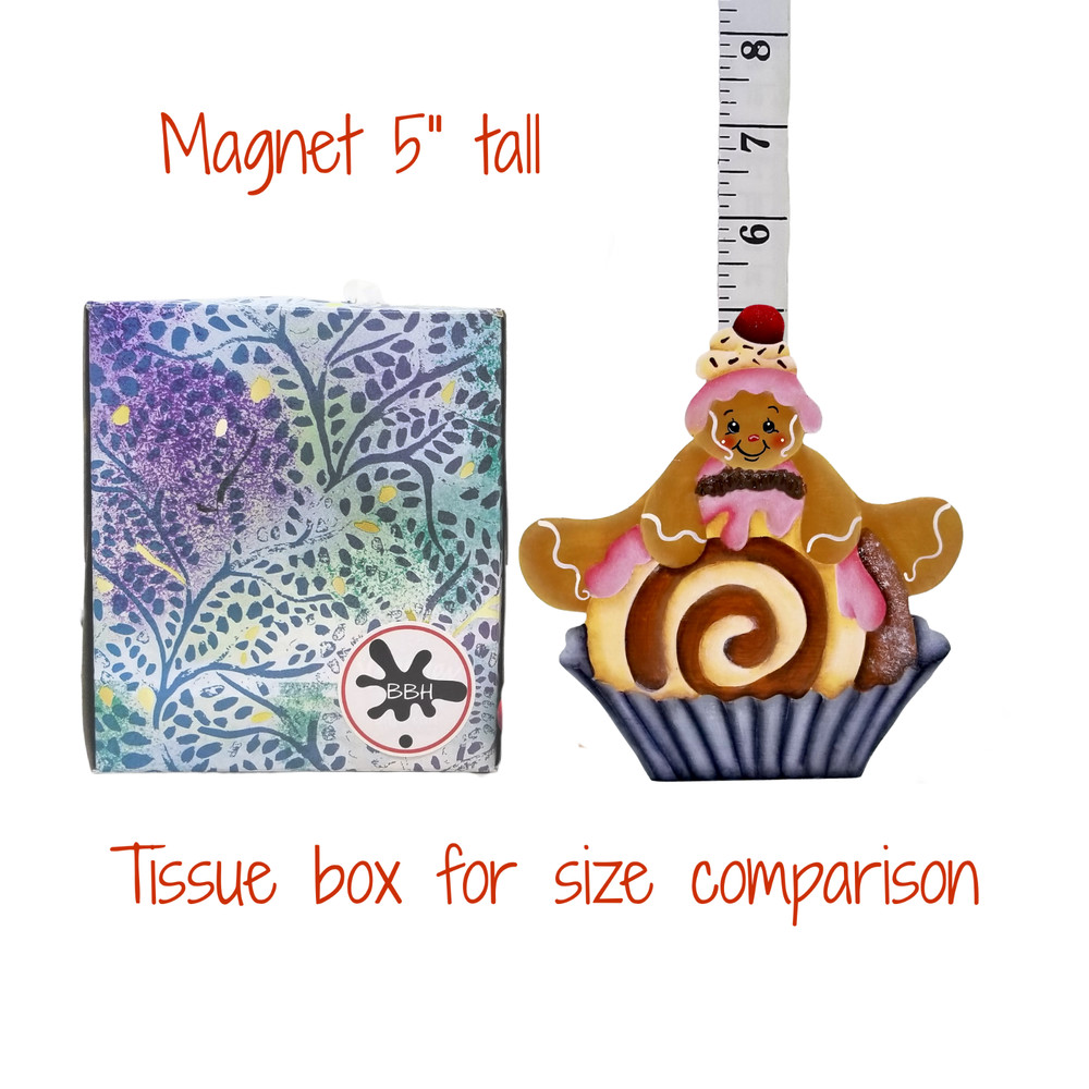 HP Gingerbread with Cinnamon Roll Fridge Magnet, ByBrendasHand