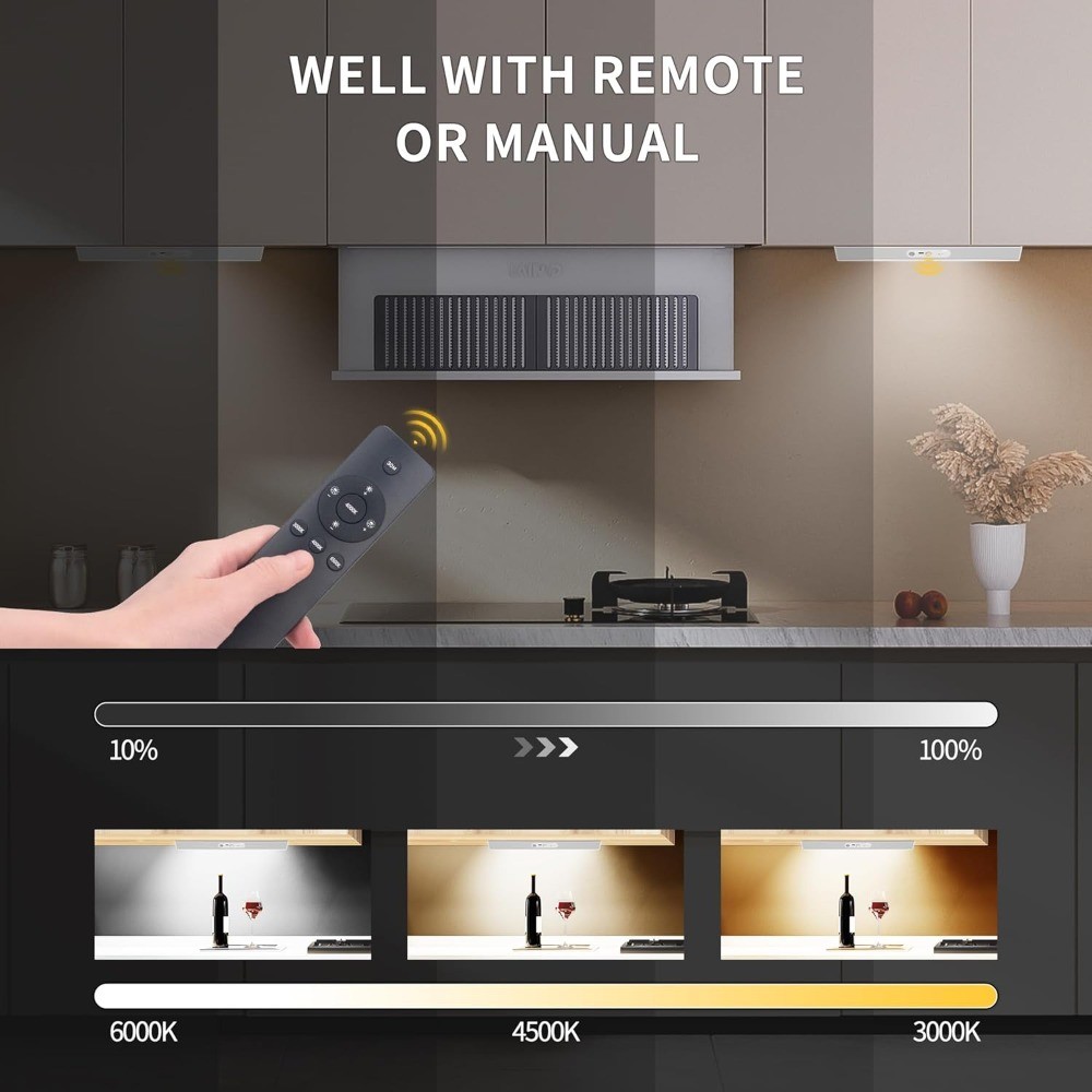 60 LED Under Cabinet Lighting Wireless with Remote and Motion Sensor Indoor,2000
