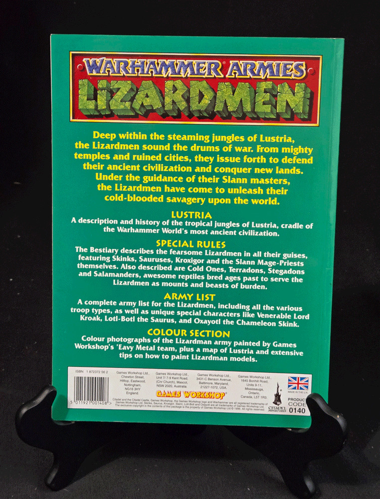1996 Warhammer Armies Lizardmen Codex Softcover Games Workshop