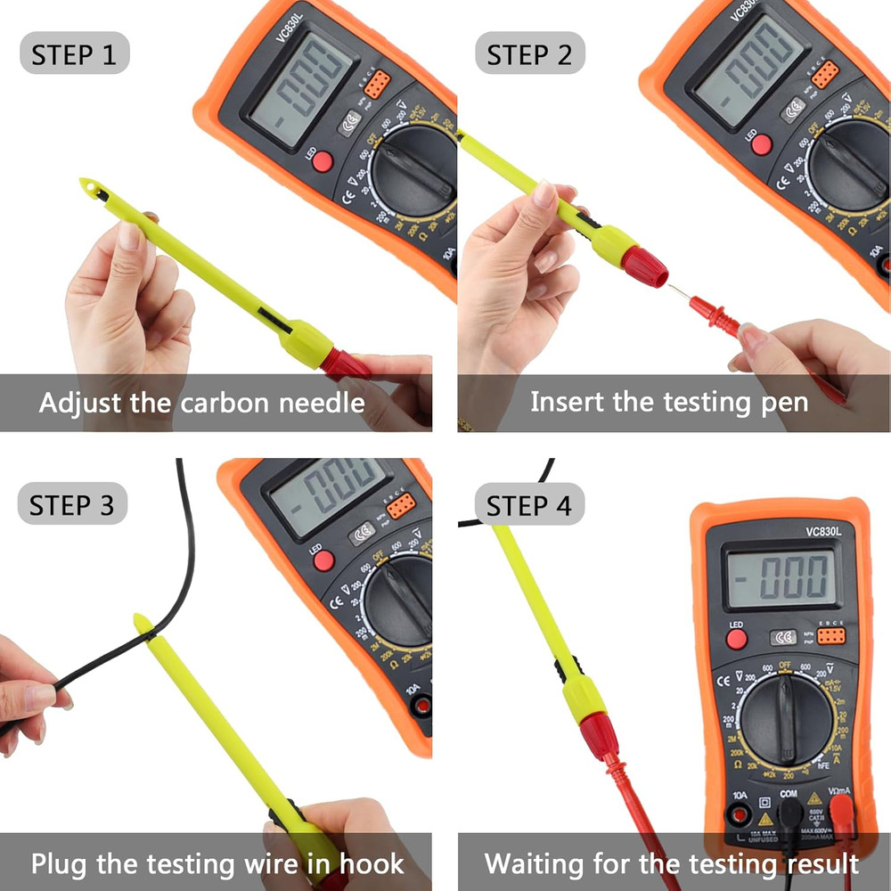 Wire Piercing Probe, Extended 2MM Banana Plug Insulation Piercing Clip Tool for