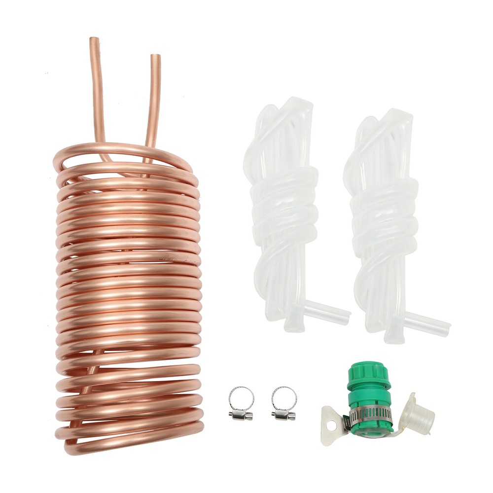 Immersion Wort Chiller For Homebrew Food-grade Red Copper & Silicone Tube
