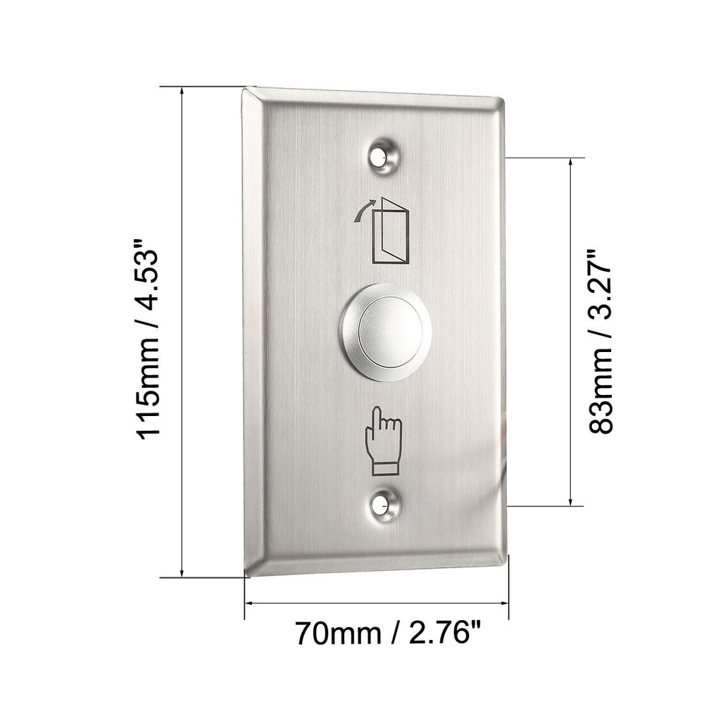 Door Release Button Push to Exit Resettable NO/NC/COM Switch 36V 3A