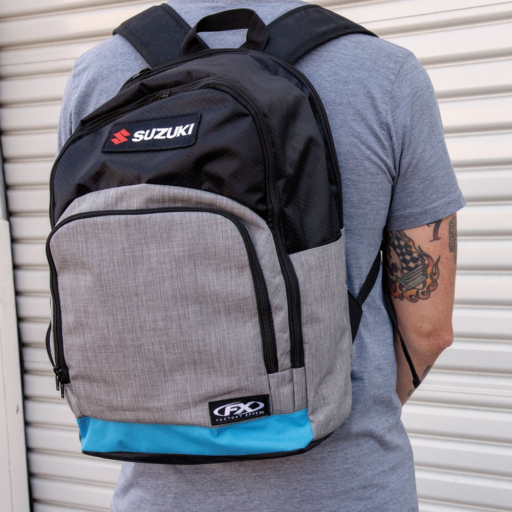 Factory Effex Suzuki Standard Backpack Gray/Blue