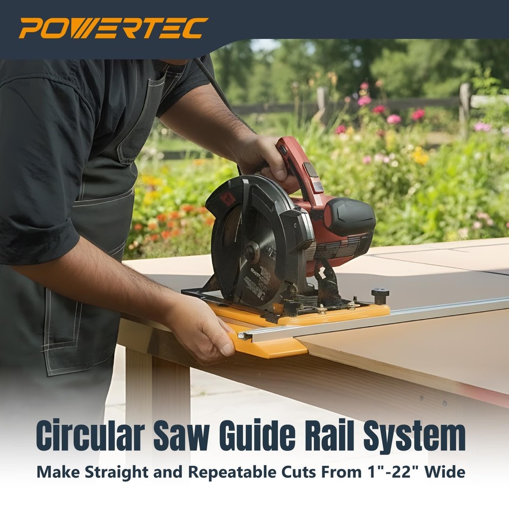 Circular Saw Guide Rail System – Rip-Cut Edge Guide Track for Straight Cuts i...