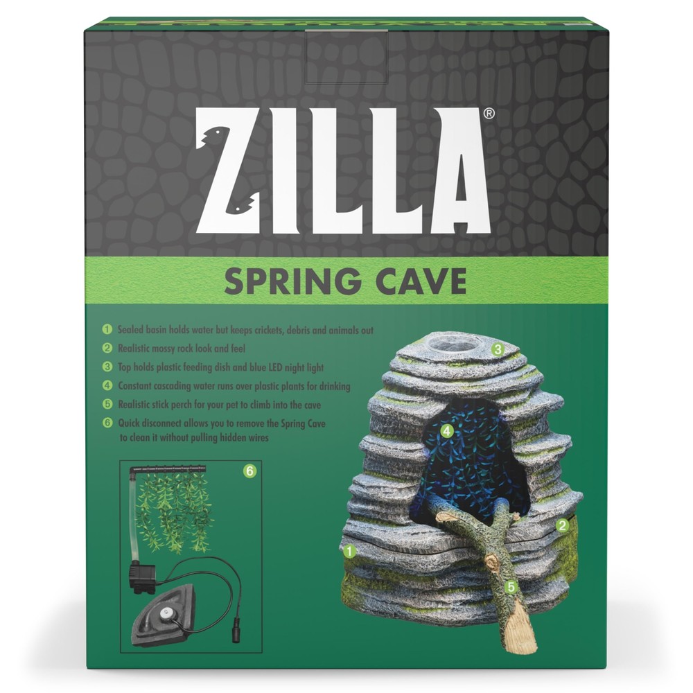 Zilla Spring Cave Décor with Blue LED Rain Chamber One Size ECOM