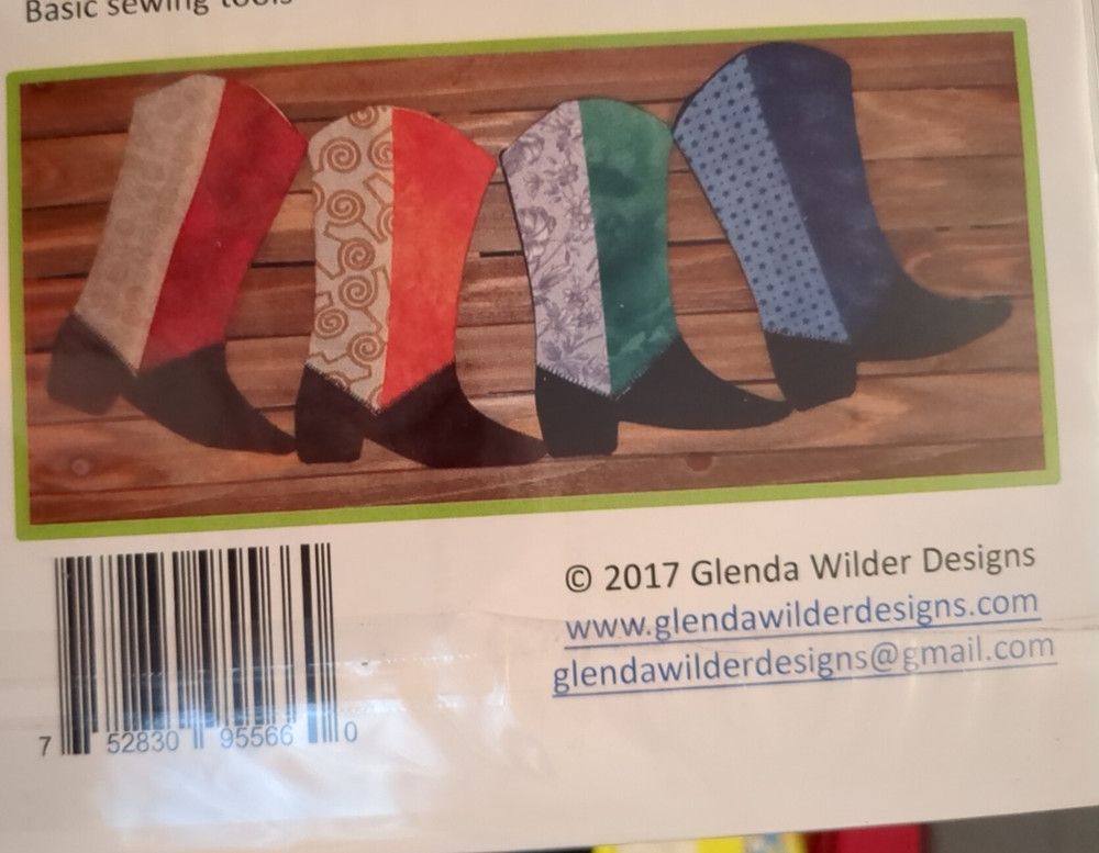GLENDA WILDER DESIGNS - Quilt PATTERN - JUST KICKIN' IT - Mini Boot Pattern