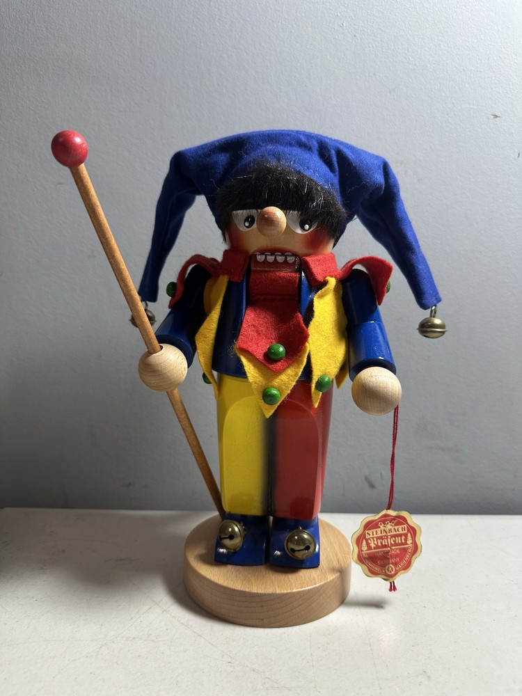 Steinbach Nutcracker Chubby Jester Red Blue & Yellow Handmade in Germany