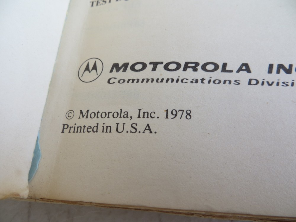 Motorola Flexar Base Station Instruction Manual 1978