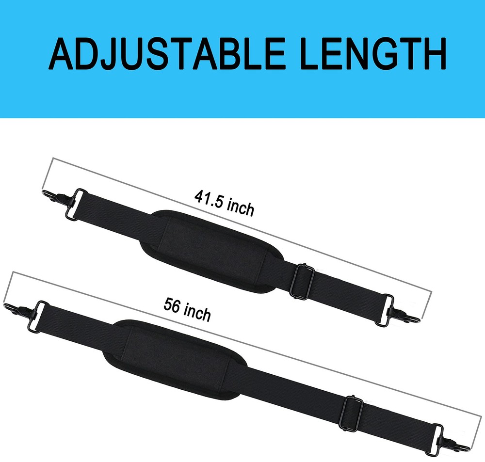 Askuko Shoulder Strap 56 Inch, Universal Adjustable Large, Black