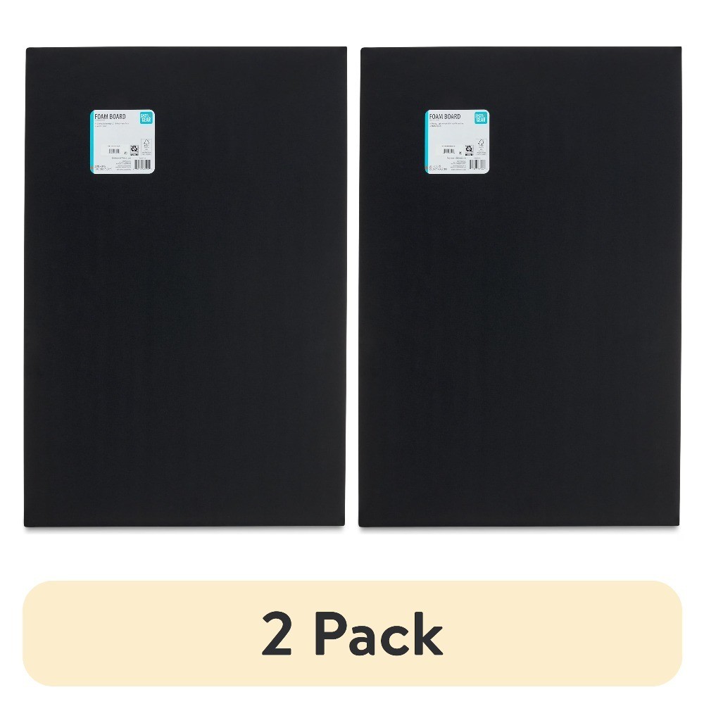 (2 pack) Black Foam Board, 20" x 30"