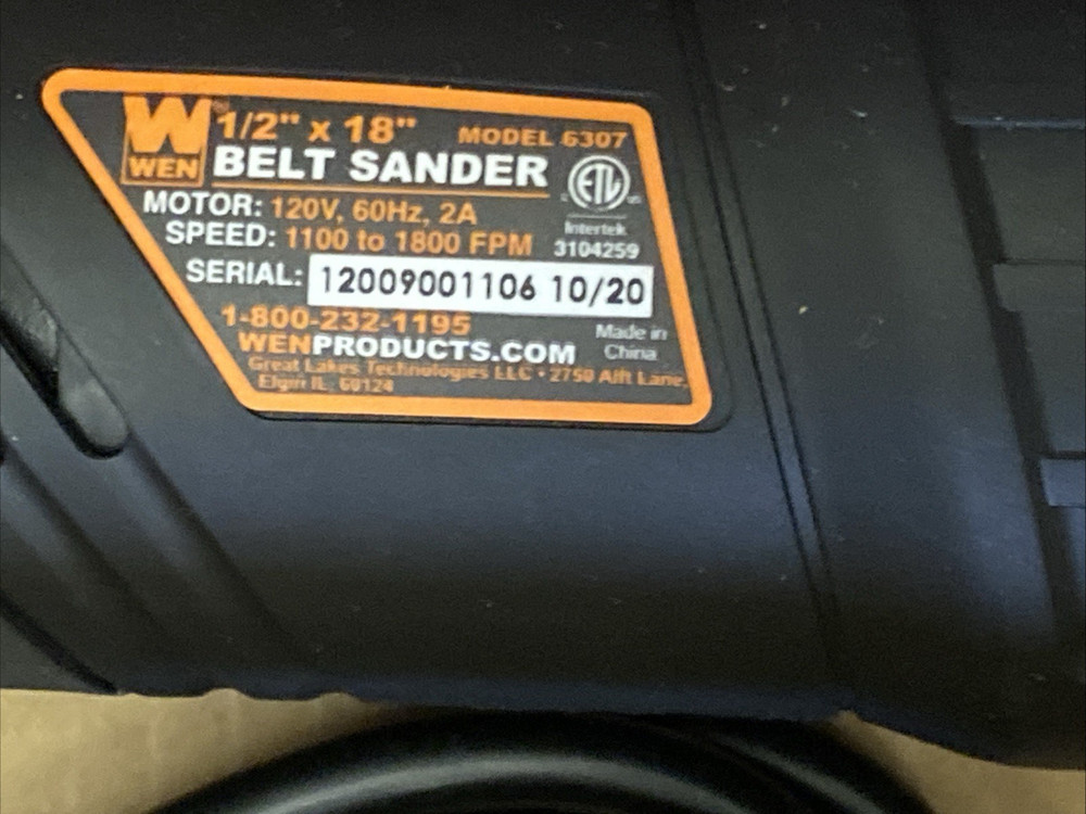 WEN 1/2" x 18" Variable Speed Detailing File Sander Model # 6307