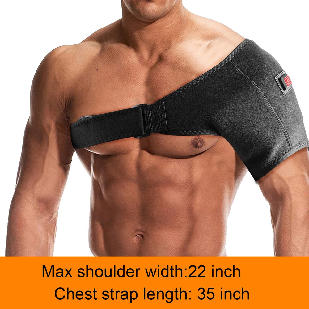 Heated Shoulder Brace - Rotator Cuff Support for Arthritis- Adjustable Straps