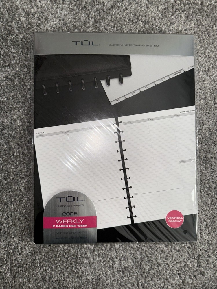 TUL Custom Note Taking System Discbound Weekly Planner Refill Pages Letter 2025