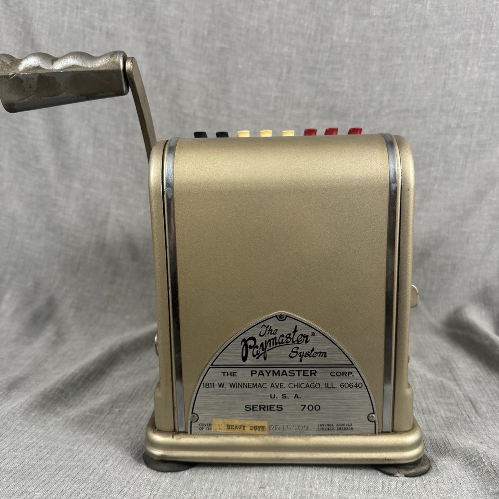 Vintage Paymaster Series 700 Mechanical Adding Machine w/ Cover Display Untested