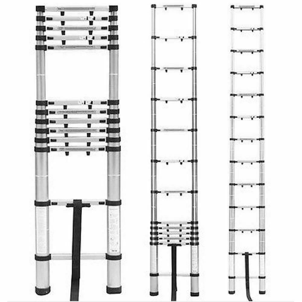 10.5FT Step Ladder Aluminum Telescoping Extension Multi-Purpose Ladder