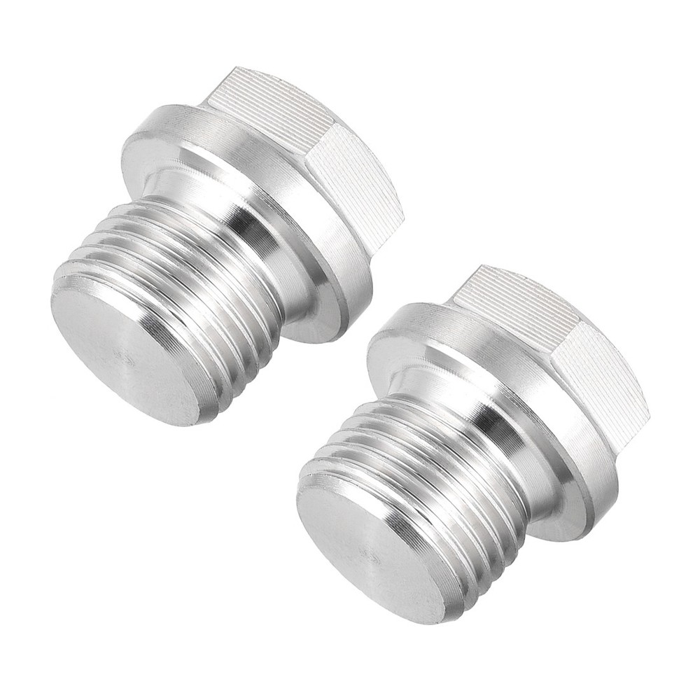 M16 x 1.5 Male Hex Head Plug 304 Stainless Steel Solid Thread Pipe Fitting 2Pcs