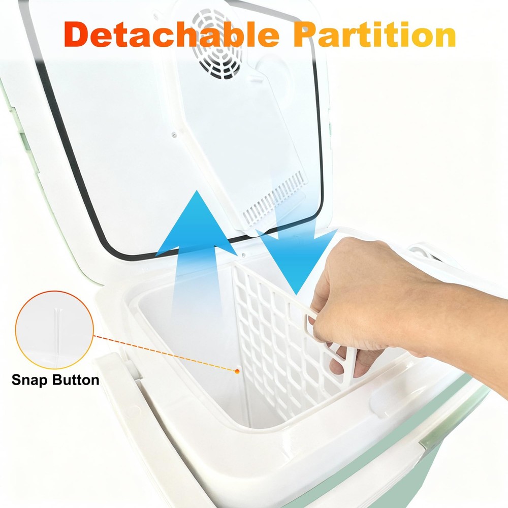 Electric Cooler, 26 Liters/28 Cans Mini Fridge with Automatic Locking Handle,...