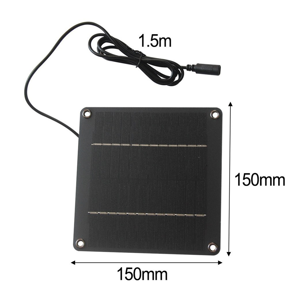 12V Solar Panel 1.5 Meter Cable 4W Power Output 5521 Female DC Interface