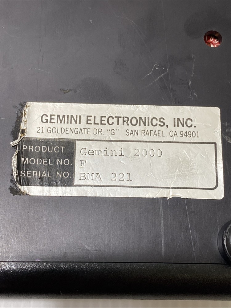 Gemini Model 2000 Programmer Dissolver Pacific Micro Systems VTG