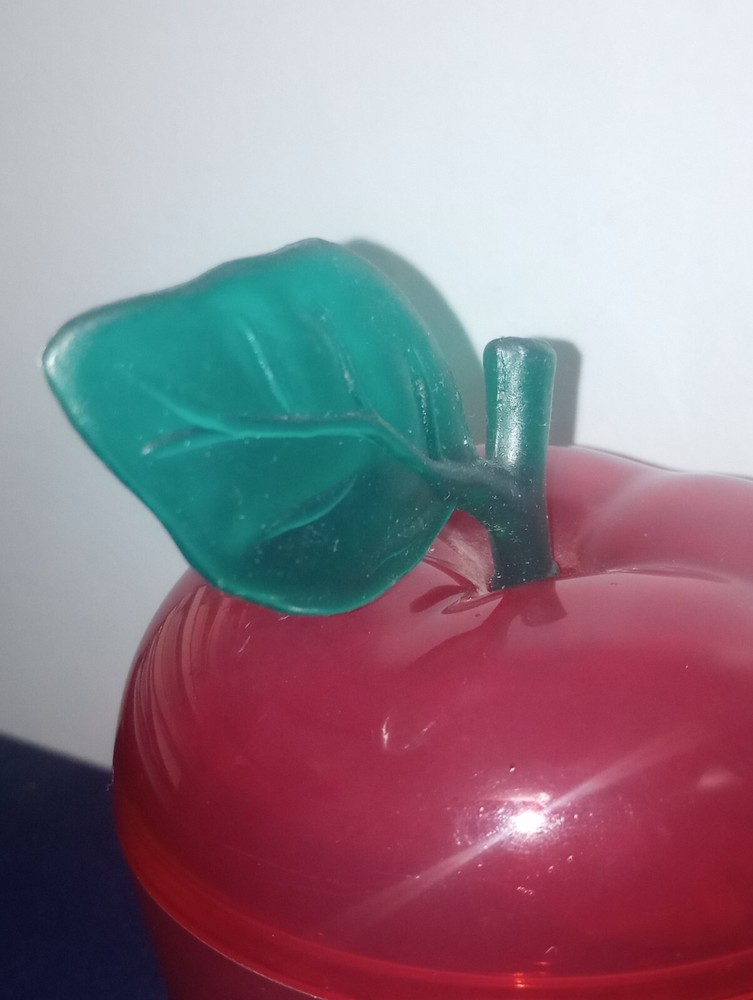 Vintage Plastic Red Apple Candy Container Holder