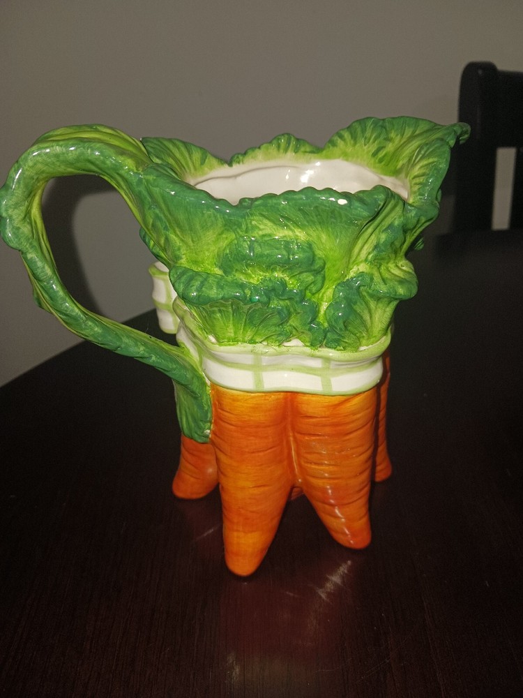 Kaldun & Bogle Decorative Hand-Painted Ceramic Carrot Pitcher Easter