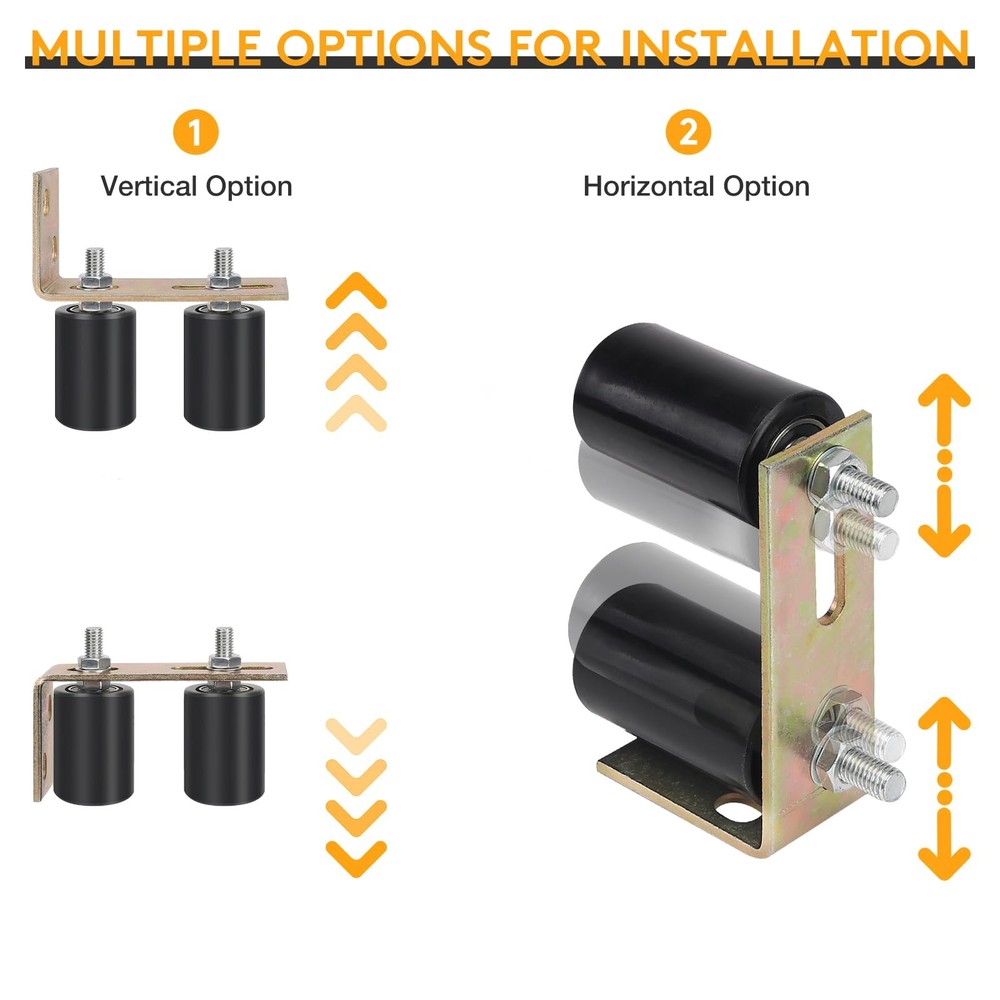 Gate Roller Guide,Sliding Hardware with L-Sliding 1 Pack, Black