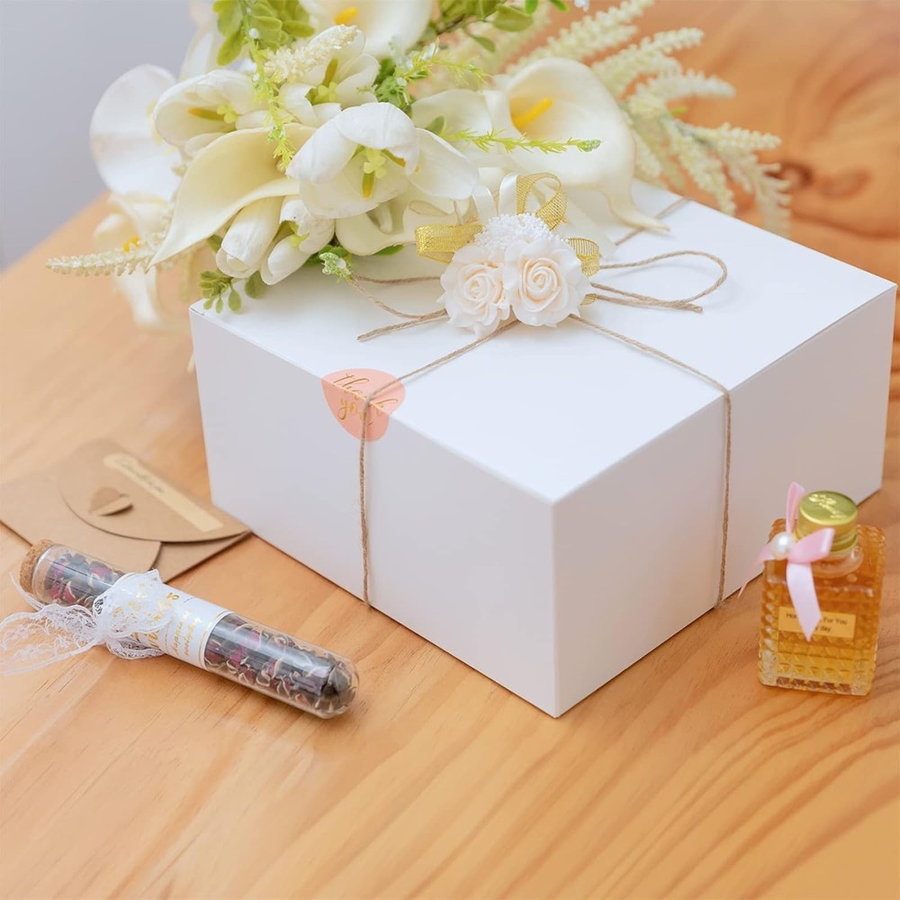 Sturdy Easy Assemble Gift Boxes - 12 White Glossy Boxes for Every Celebration
