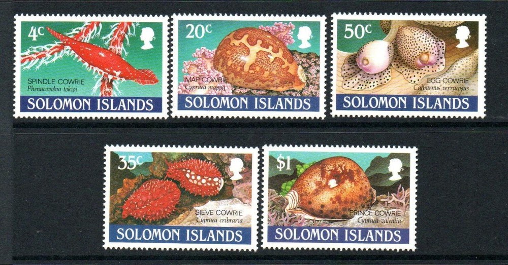 SOLOMON MNH 1990 SG670-674 COWRIE SHELLS