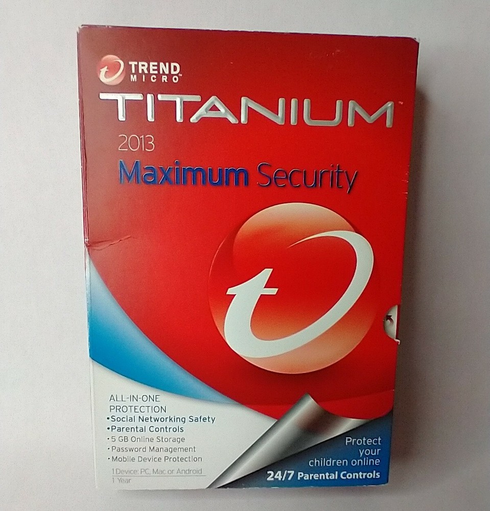 Trend Micro Titanium 2013 Maximum Security Social Networking Safety Parental