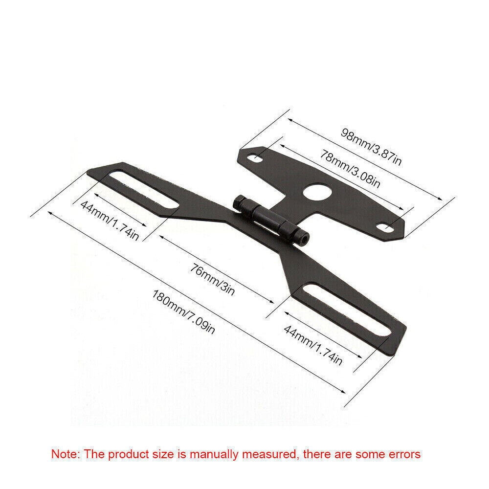 Motorcycle Adjustable Folding License Plate Bracket Stand Tag Tail Light Holder