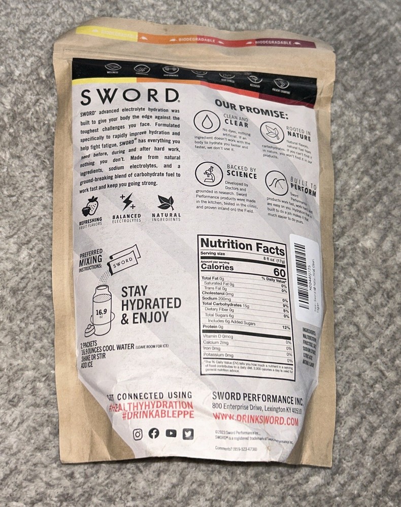 Sword ~ Advanced Electrolyte Hydration Powder ~*Berry*~ 24 Pack ~ Sealed