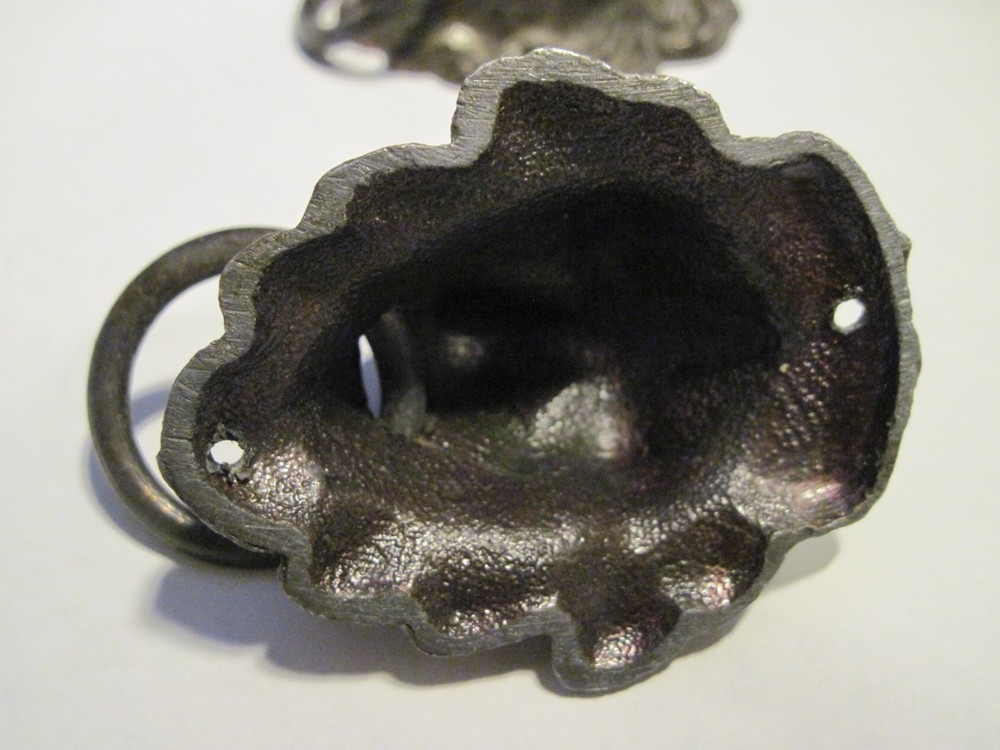 Vintage Cast Iron Lion head pulls with rings - pair