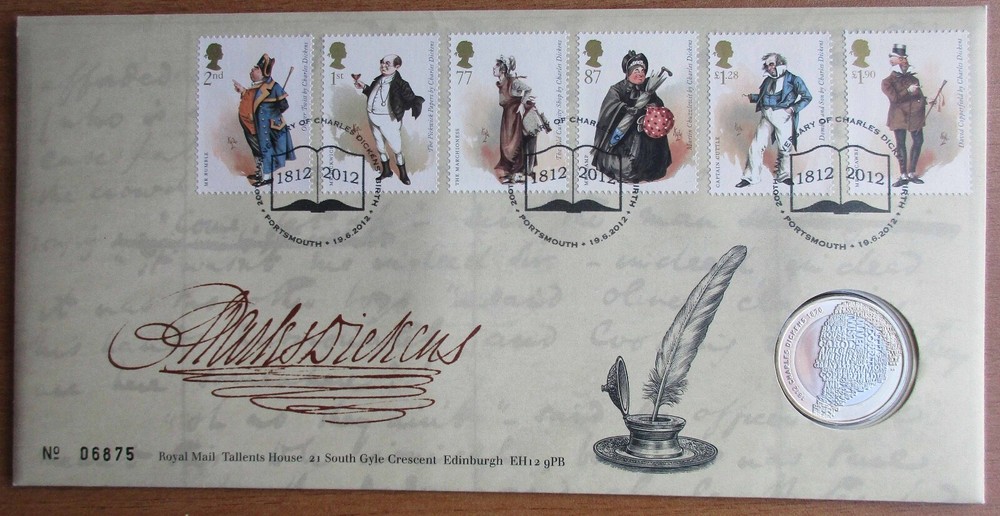Great Britain - 2012 "Charles Dickens - £2 Coin Cover"
