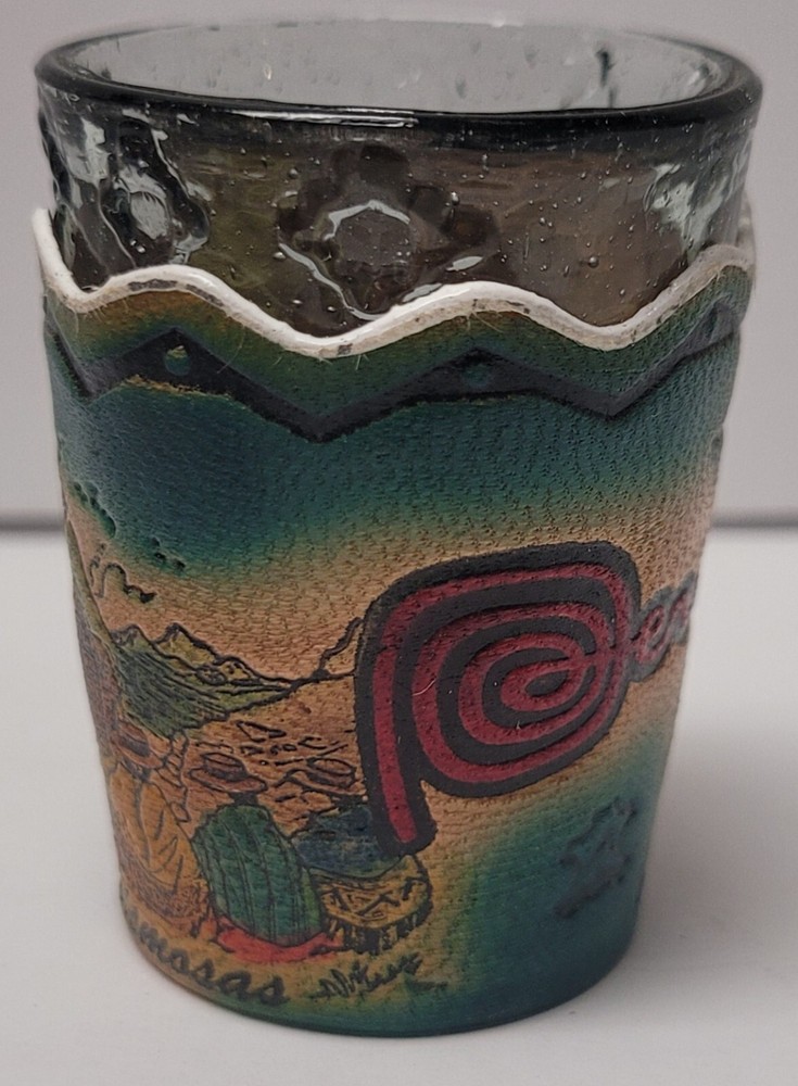 Peru Leather Wrapped Shot Glass