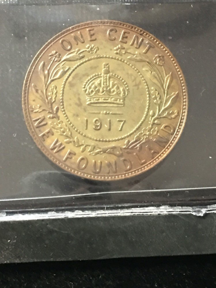 1917c ICCS Graded Newfoundland, Large ¢1 Cent, **MS-60**