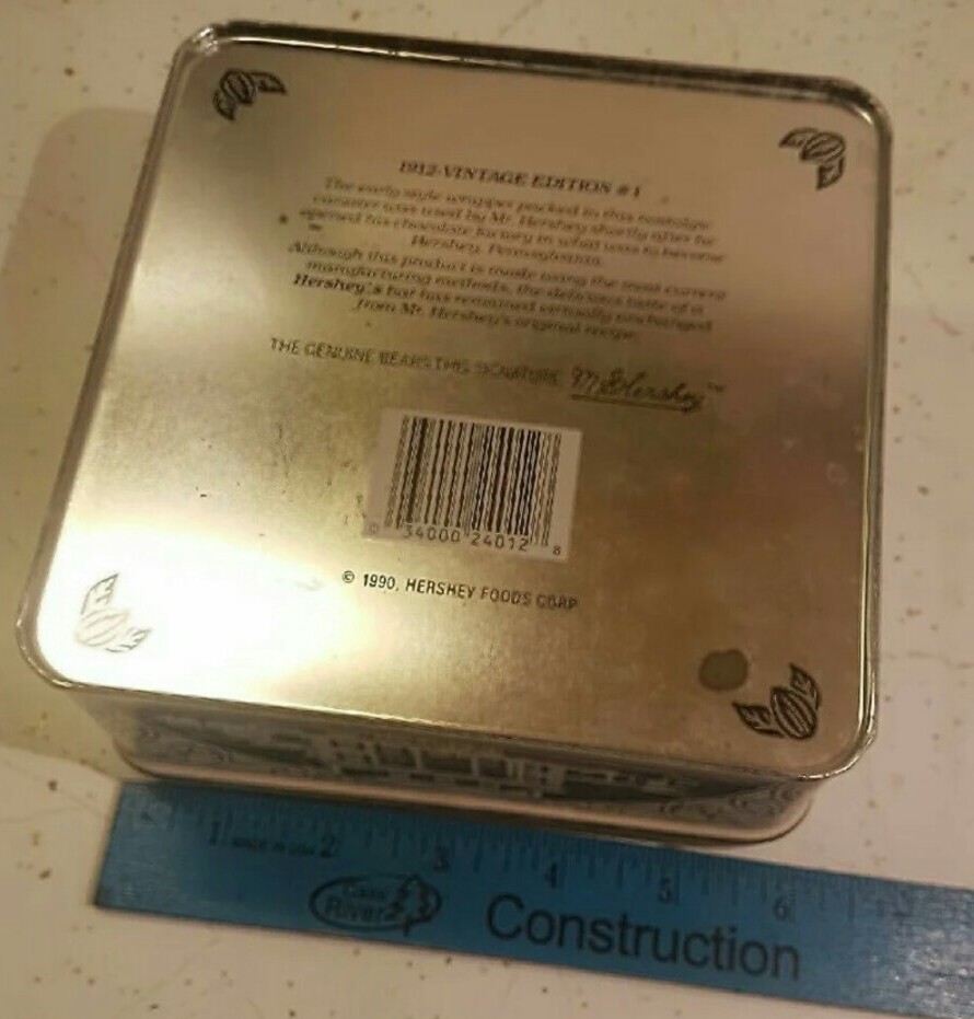 1990 Vintage Hershey's Chocolate Tin 1912 Edition (empty)