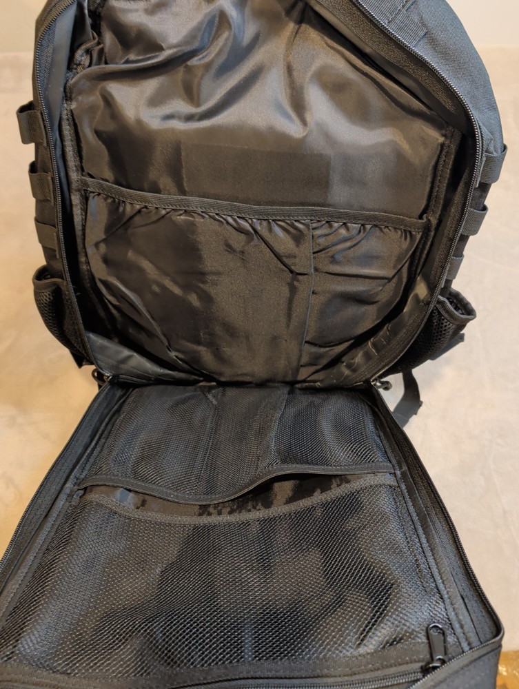 Black Tactical MOLLE Backpack Hydration Compatible Hiking Military Pack