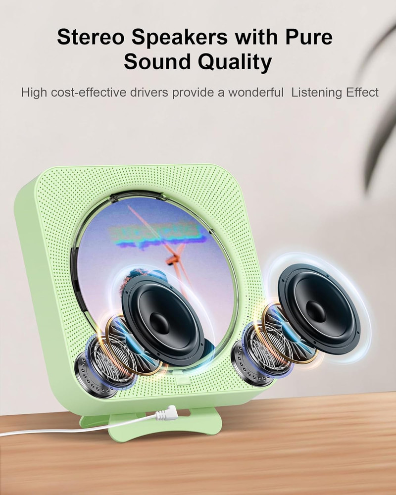 CD Player Portable Bluetooth Desktop CD Player for Home, Mini Cute CD Players fo