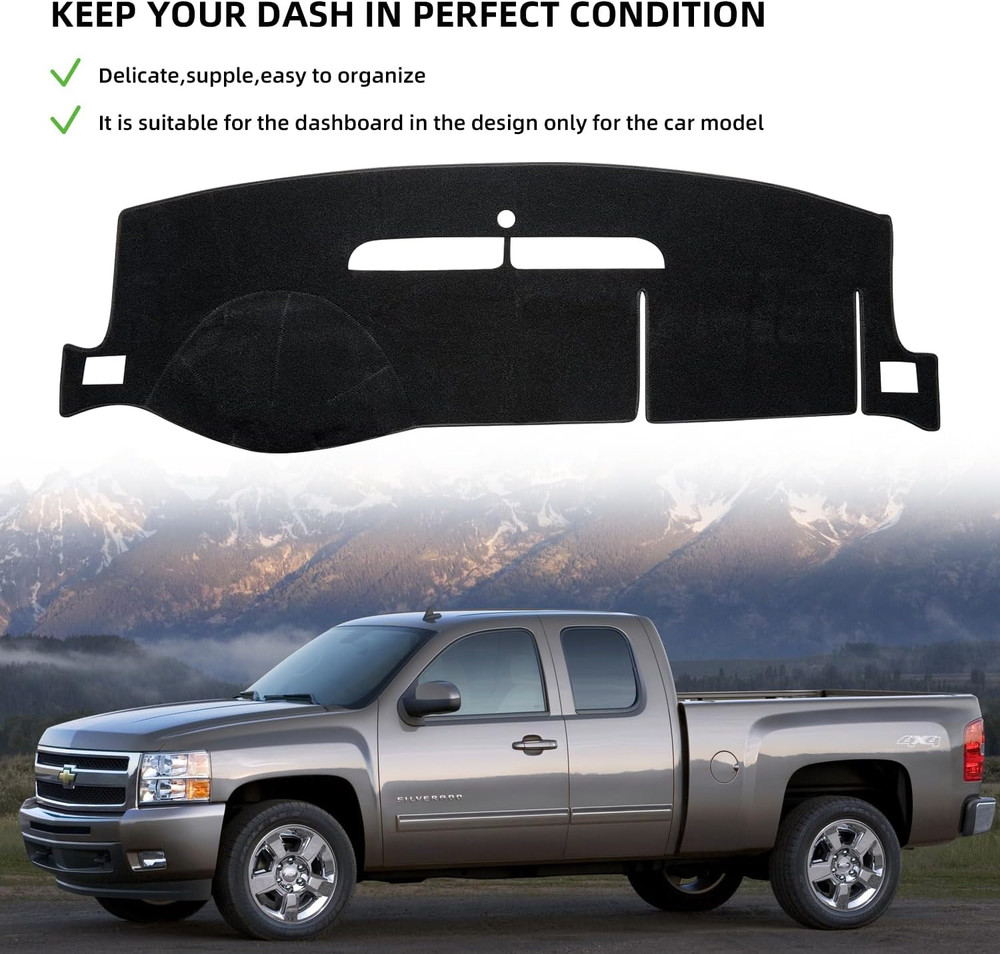 2007-2013 for Chevy Silverado LTZ Dashboard Cover Mat – Compatible Replacement