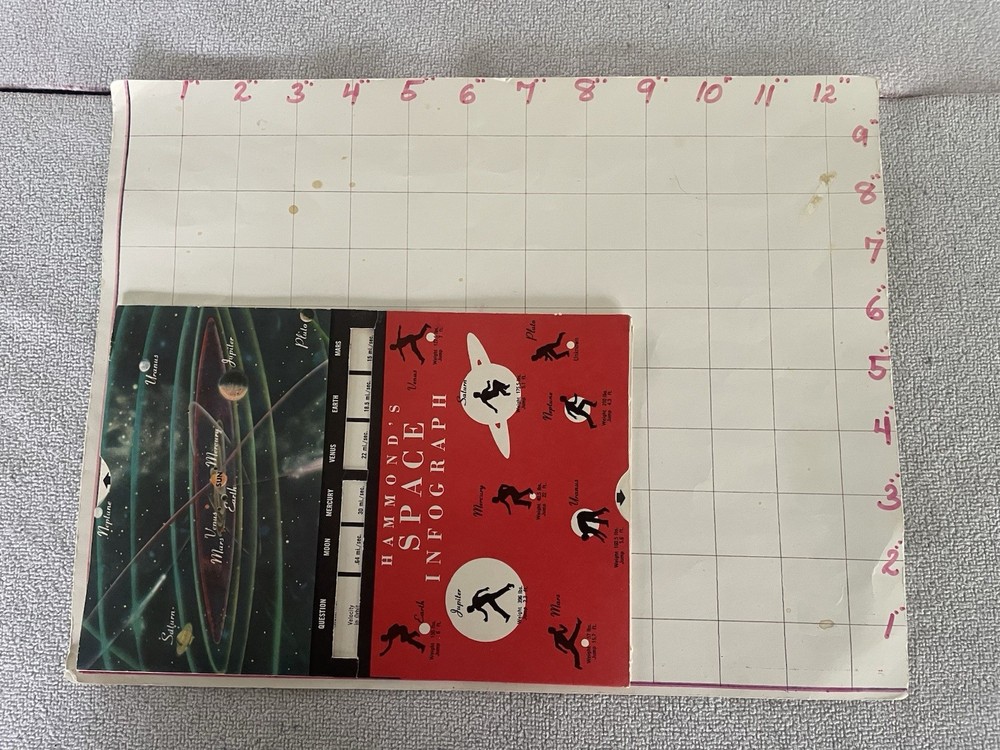 C. S. Hammond's SPACE INFOGRAPH question & answer slide w/ outer envelope