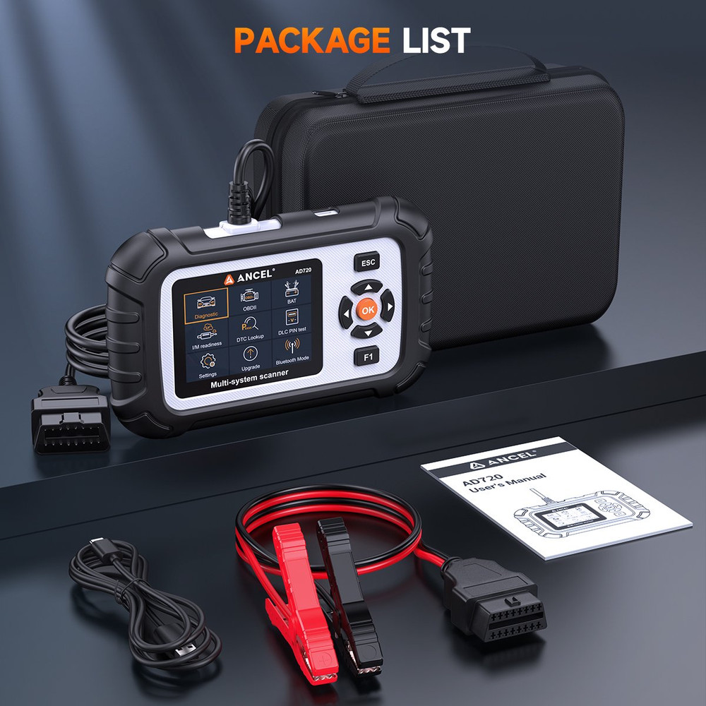 ANCEL AD720 OBD2 Scanner Transmission Engine ABS SRS Diagnostic Tool Code Reader