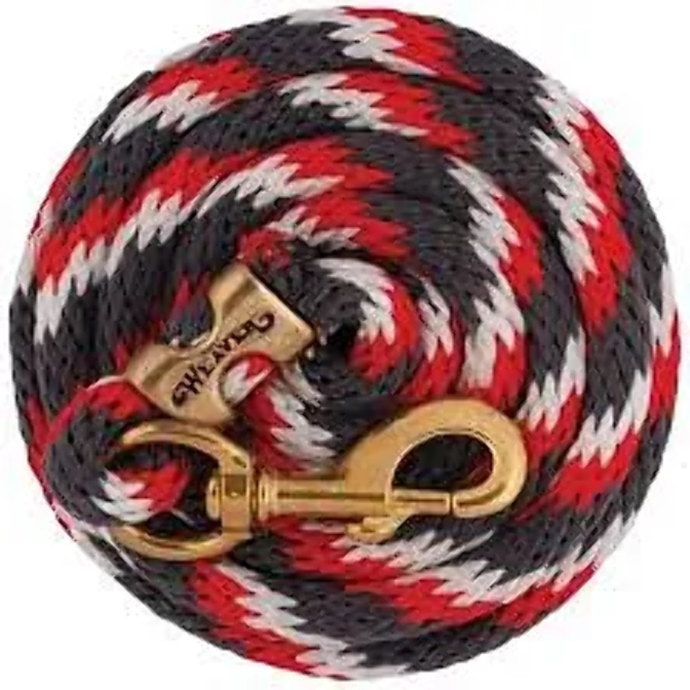 New! Weaver Leather 10' foot POLY LEAD ROPE w/ Solid brass snap 17 COLORS!