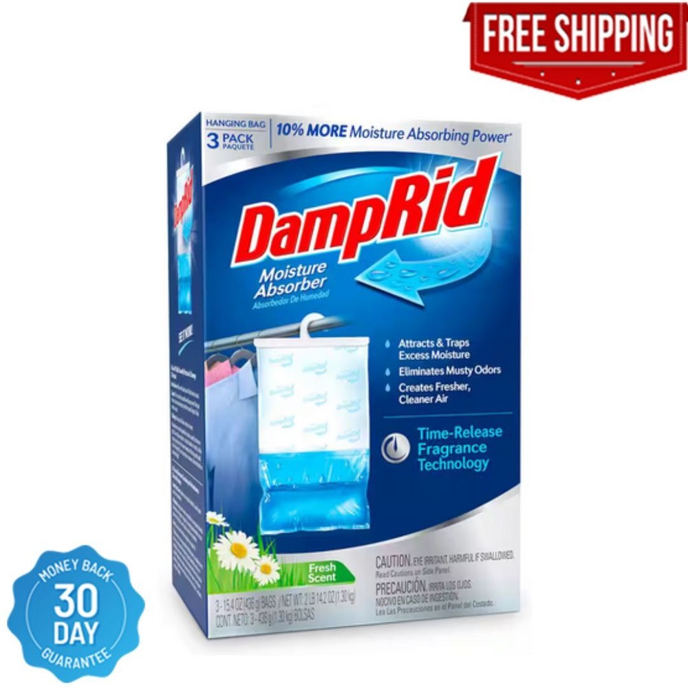 DampRid Fresh Scent Hanging Moisture Absorber, 3 Pack