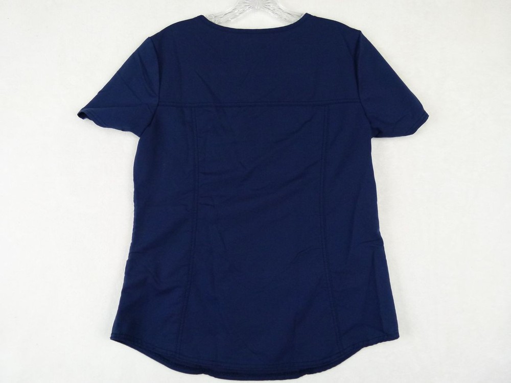 Scrubstar Women S Blue Solid Ultimate Polyester Blend V-Neck Scrub Top